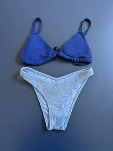 Women’s Pacsun Blue Bikini Set, Adjustable Padded Top Size M, Size XS Bottoms - Picture 1 of 10