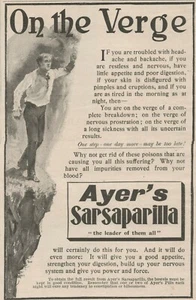 Ayers Sarsaparilla 1898 Quack Medicine Get Rid of Those Poisons Vintage Print Ad - Picture 1 of 1