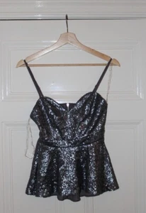 Lipsy Women's Silver Crop Top UK Size 6 - Picture 1 of 3