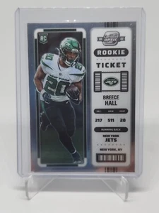 2022 Contenders Optik Breece Hall Silber Prizm Rookie Ticketkarte RC #63 Jets - Bild 1 von 2