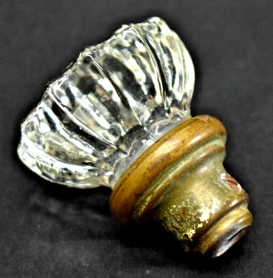 Antique Glass Door Knob - 12 Point Glass and Brass?  (495) - Image 1 of 4