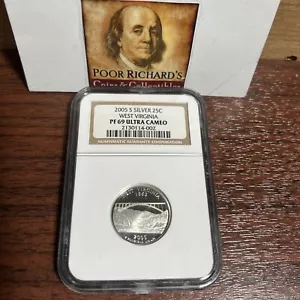 2005 S SILVER West Virginia State Quarter NGC Certified PF69 ULTRA CAMEO SQ1090 - Picture 1 of 5
