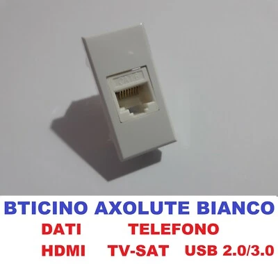 presa compatibile Bticino axolute dati, telefono, HDMI, USB TV sat colore bianco - Immagine 1 di 2