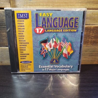 Easy Language CD-ROM 17 Language Edition Win Mac Vintage 1996 New Sealed - Image 1 of 2