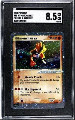 Hitmonchan ex 98/109 Ruby & Sapphire Holo Rare SGC 8.5 NM MINT+ 2 Swirls Pokemon - Image 1 of 2