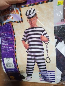 XX 881917 Striped Prisoner Costume Boys Rubies - Picture 1 of 1