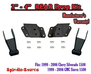 2" - 4" REAR Drop Kit Hangers Shackles FOR 99-06 Chevy GMC Silverado Sierra 1500 - Picture 1 of 1