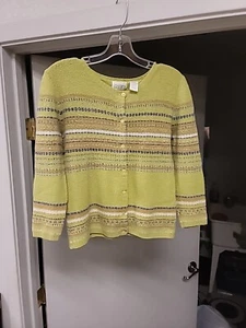 VTG Moda International Colorful Striped Sweater Size S Fun, Goudy, Vintage, Boho - Picture 1 of 3