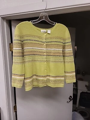 VTG Moda International Colorful Striped Sweater Size S Fun, Goudy, Vintage, Boho Foto 1 de 3