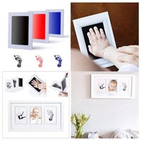 2021 Non-Toxic Baby Hand Print Inkless Pad Touch Ink Newborn Footprint Set Gifts
