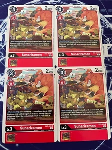 x4 Sunarizamon EX3-003 C Playset Digimon TCG Draconic Roar - Picture 1 of 1