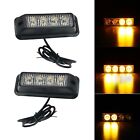 Compact Design 2x 4 LED Orange Amber Light for Vehicle Recovery Strobe