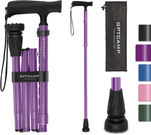 Bastón para caminar GPTCAMP G2, bastón plegable para mujeres y hombres con correa para la muñeca - Imagen 1 de 11