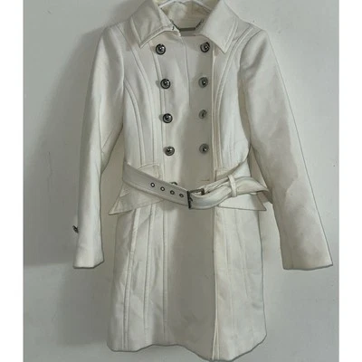 Gabardina de mujer White House Black Market con cinturón talla XXS blanco marfil elegante Foto 1 de 4