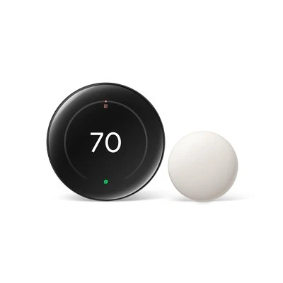 Google Nest Learning Thermostat 4th Gen w/ Sensor - Polished Obsidian -Brand New