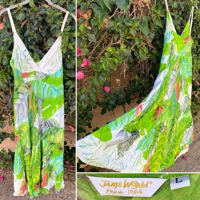 Jams World Since 1964 Dress Wailua Rayon Made In Hawaii USA Size L Hawaiian - Image 1 of 4