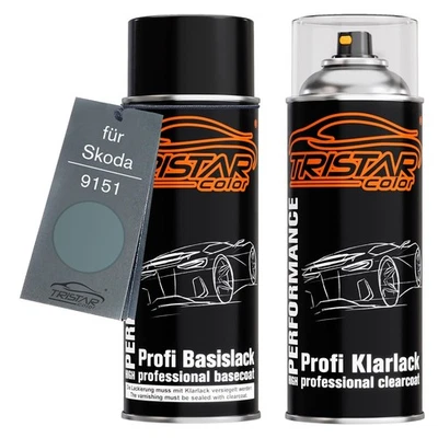 Autolack Spraydosen Set für Skoda 9151 Stone Grey Metallic Basislack Klarlack - Bild 1 von 4