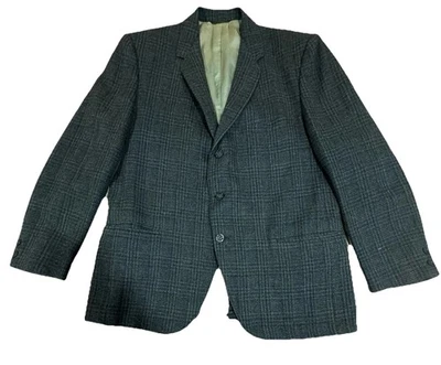 Blazer Abrigo Deportivo Fashion Park By Levy Bros Verde Lana a Cuadros De Colección Foto 1 de 4