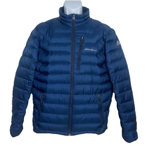 Eddie Bauer Stormdown 800 Goose Down First Ascent Puffer Jacket Blue Men Medium - Picture 1 of 8