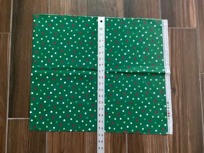 Robert Kaufman Christmas Cotton Fabric Green Red White Dots Confetti 1/2 Yard - Image 1 of 3