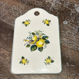 Tabla de cortar Villeroy & Boch crema patrón pájaro Jamaica placa de pared cerámica - Imagen 1 de 7