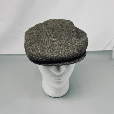 De Colección Stetson Para Hombres Mediana Lana Tweed Hiedra Gorra Plana Marrón Espiga Hecha en EE. UU. Foto 1 de 4