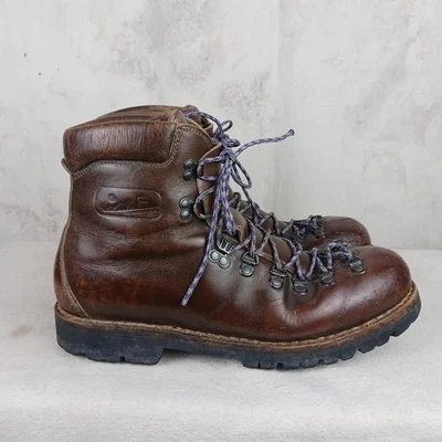 Vintage Brown Leather Scarpa Hiking Mountaineering Boots Men's Size 14 - Image 1 of 4