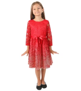 BLUSH By Us Angels Big Girls' Foil Lace Dress Red Size 14 - Picture 1 of 1