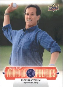 2011 Upper Deck World of Sports World of Politics #WP7 Rick Santorum - casi nuevo-como nuevo y nuevo - Imagen 1 de 2