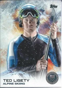 2014 Topps US Olympia SILBERMEDAILLE TED LIGY Alpin Schnee Skifahren Abfahrt Ski - Bild 1 von 1