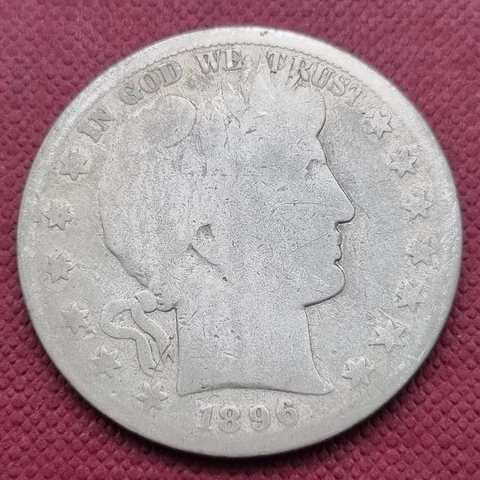 1896 S Barber Half Dollar 50c Circulated #48836 Cover