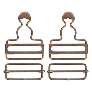2 Sets Overall Buckles Retro Metal Suspender Replacement Buckles 1.5" Copper - Picture 1 of 6