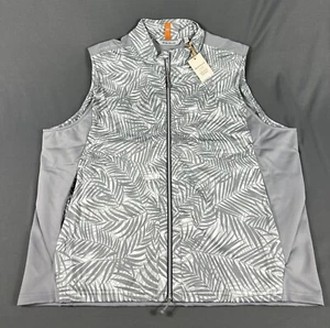 Peter Millar Golf Vest Crown Sport Elite Palms Print Full Zip XXL Gray MSRP $200 - Picture 1 of 8