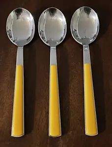 WMF Cromargan Cortina Yellow Gold 3 Tablespoons 7.75" Stainless Plastic Flatware - Picture 1 of 3