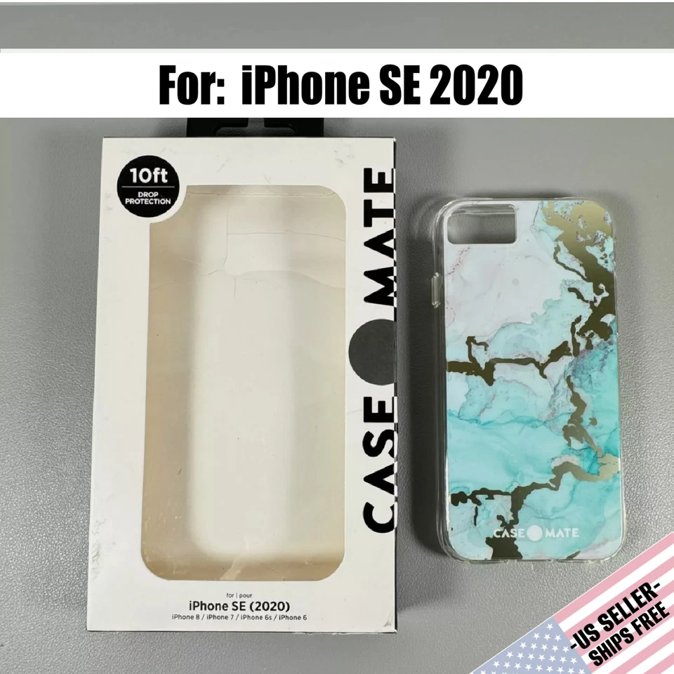CASE-MATE Case for iPhone SE (2020) 8/7/6s/6: Marble Abstract Mint | NEW - Image 1 of 4