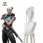 Game Valorant Project A Jett White Cosplay Wigs Halloween Hair Wig