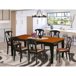 7  PC  Dining  set-Dining  Table  with  6  Wooden  Dining  Chairs - Picture 1 of 4