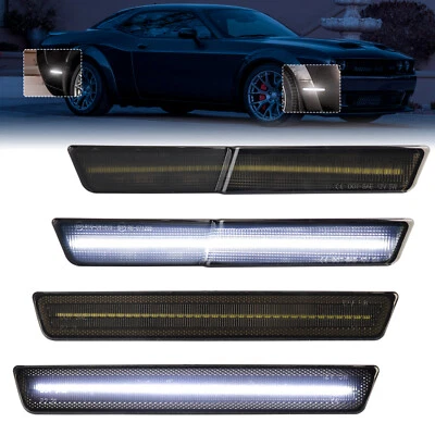 Luces de señalización laterales LED delanteras traseras 4 piezas para Dodge Challenger SRT carrocería ancha 18-22 Foto 1 de 4
