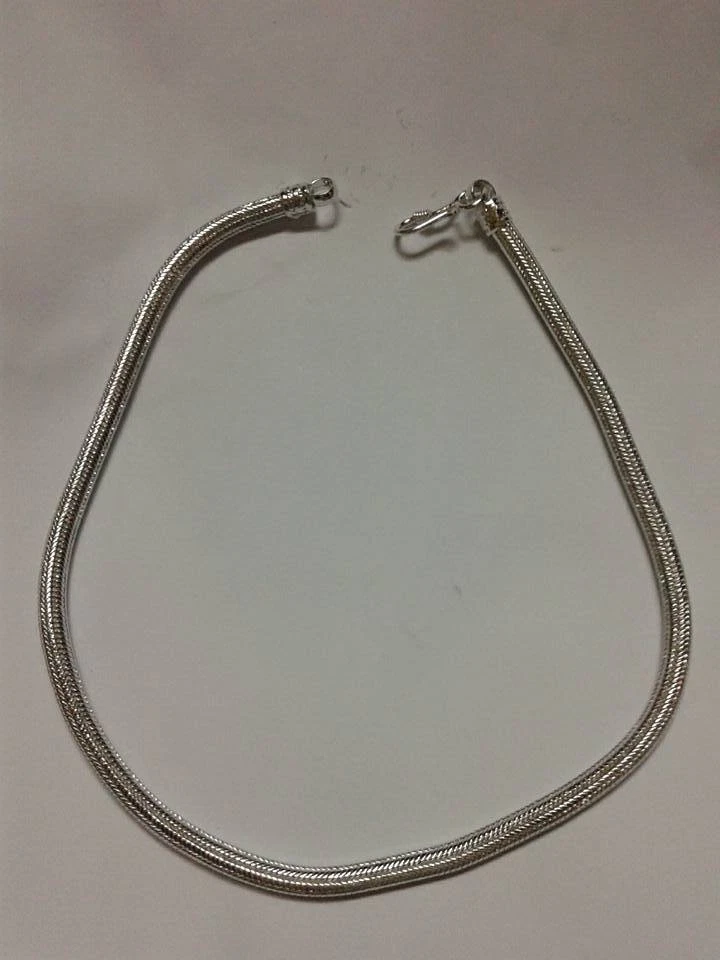 collana bagno argento indiano tonda 5-6 mm , lunga 48 50 cm silver snake - Immagine 1 di 1