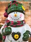 American Greetings Carlton Cards Berry Merry Christmas Snowman Cookie Jar Farm