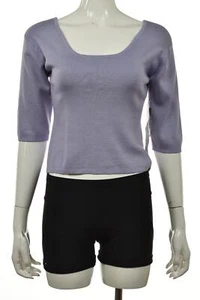 NEW Lord & Taylor American Petite Womens Sweater Size MP Purple Scoop Neck Silk - Picture 1 of 5