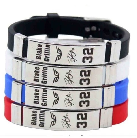 Stock 10 NBA Basketball Bracelet Silicone Stainless adjustable Blake Griffin Cover
