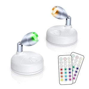 Small Spotlight Battery Operated Accent Light With Remote Rgb Led Wireless Littl - Picture 1 of 6