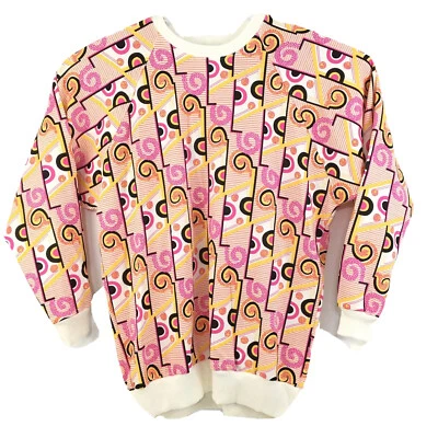 Sudadera mediana vintage años 80 retro patrón geométrico abstracto para mujer Y2K 5520 Foto 1 de 4