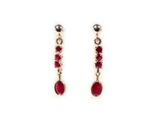 19thC Antique 1¼ct+ Ruby+Earrings: Gem of Ancient Greek Celt Roman God Mars Ares - Picture 1 of 9