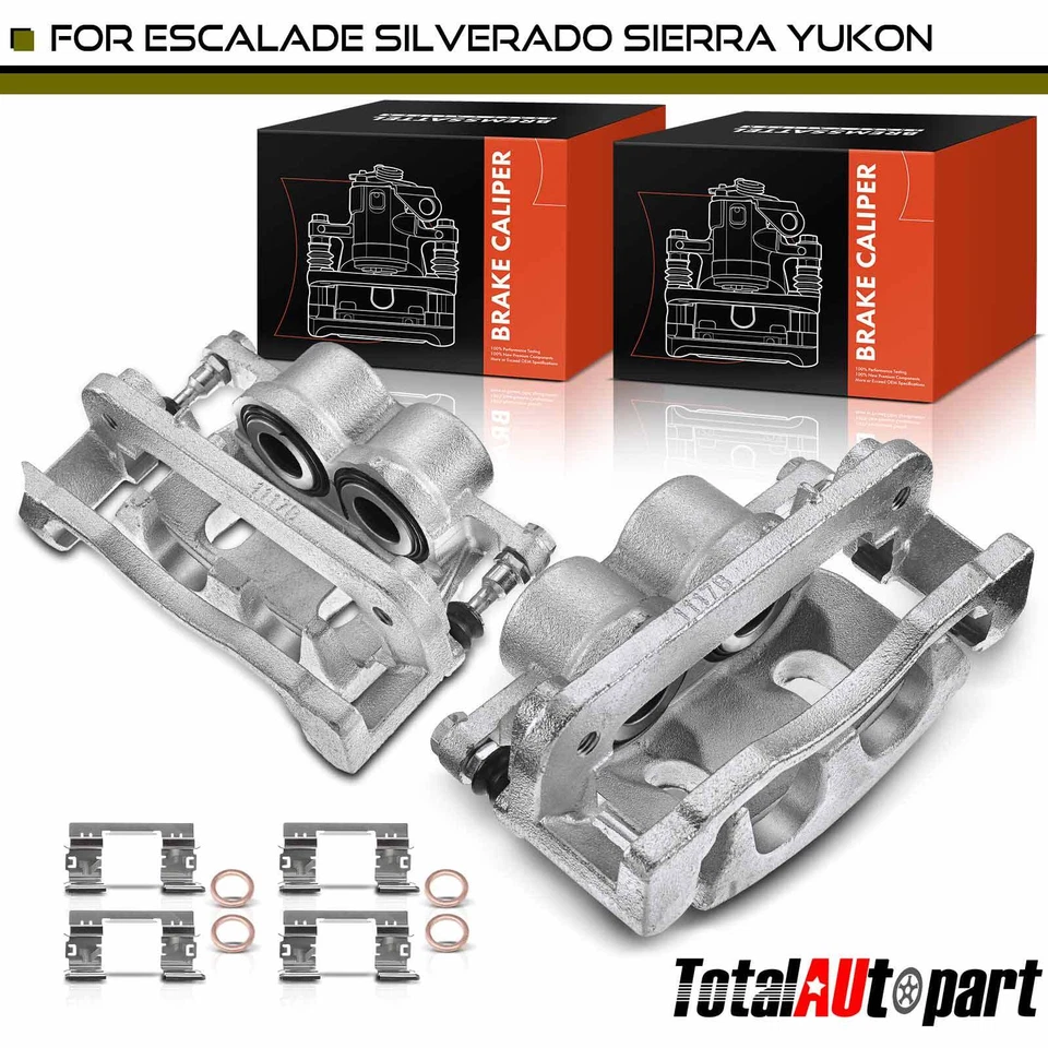 2 件制动卡钳带支架前两侧适用于雪佛兰 Silverado GMC Sierra 1500 — 第 1/4 张图片