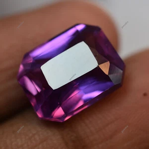 Piedra preciosa suelta de tanzanita púrpura natural 8,45 quilates forma esmeralda CERTIFICADA - Imagen 1 de 13