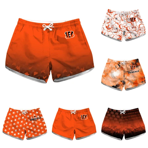 Cincinnati Bengals Womens Lightweight Drawstring Shorts Summer Pocket Shorts Cover