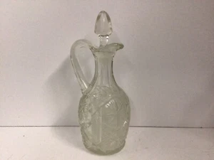 VINTAGE GLASS CRUET OIL & VINEGAR 7 1/2" - Picture 1 of 5