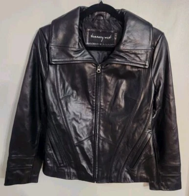 Tannery West Leather Jacket Coat Zip Up Black Womens Size - Image 1 of 4